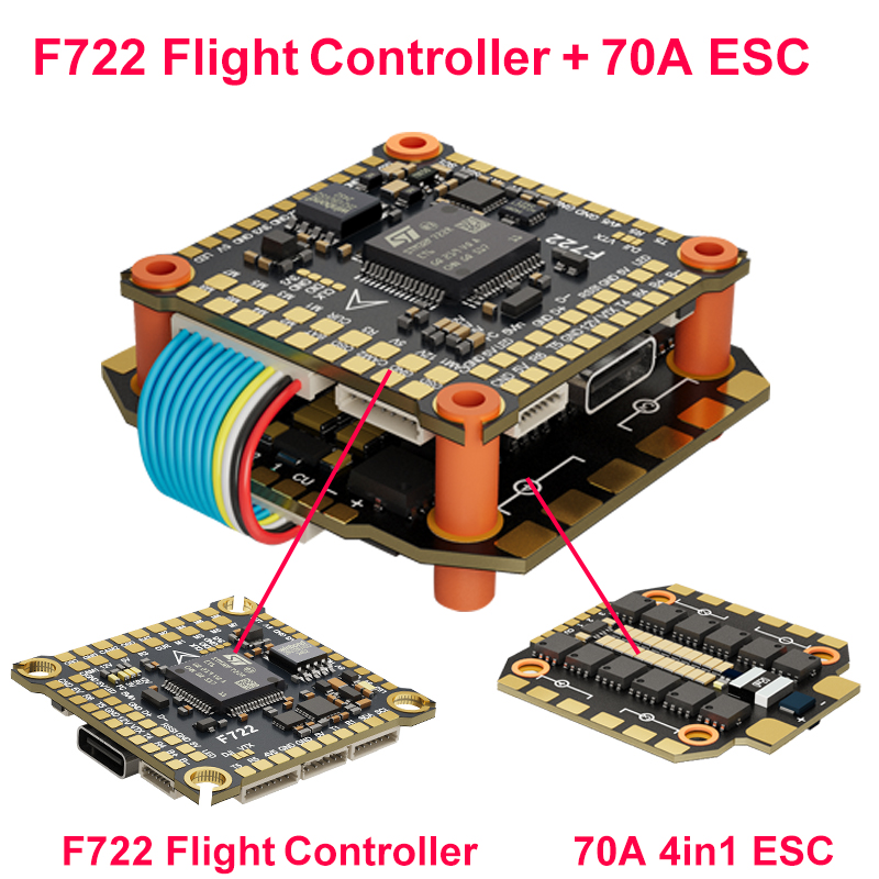 F722 Flight Controller - Контроллер полета DAKEFPV F722 60A Stack