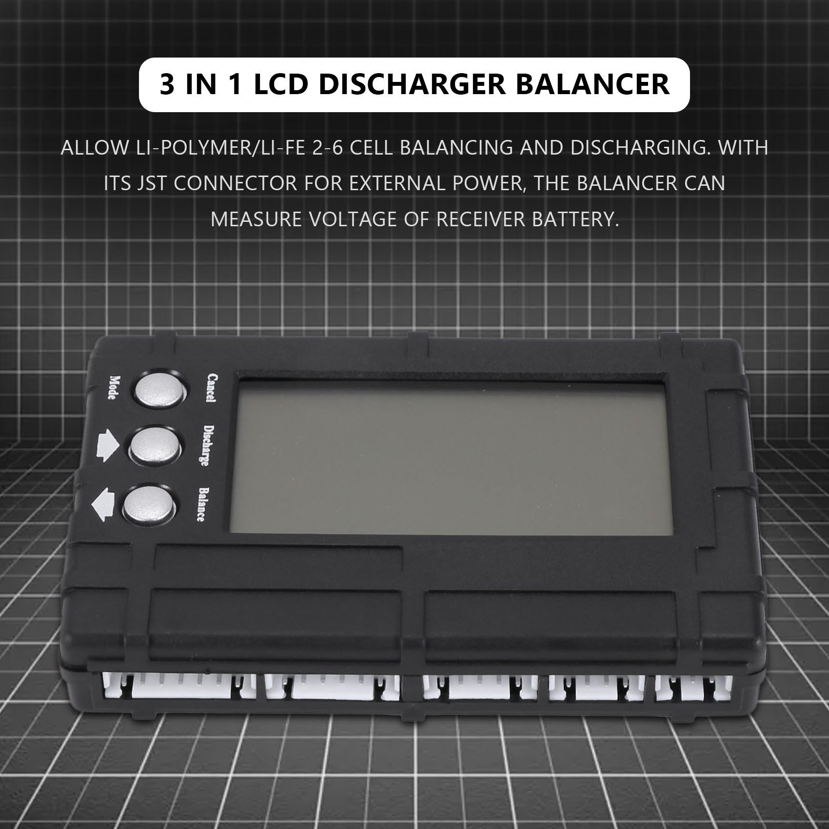 Lipo Battery 6S - 3 в 1, ЖК-дисплей, радиоуправляемый разрядник,