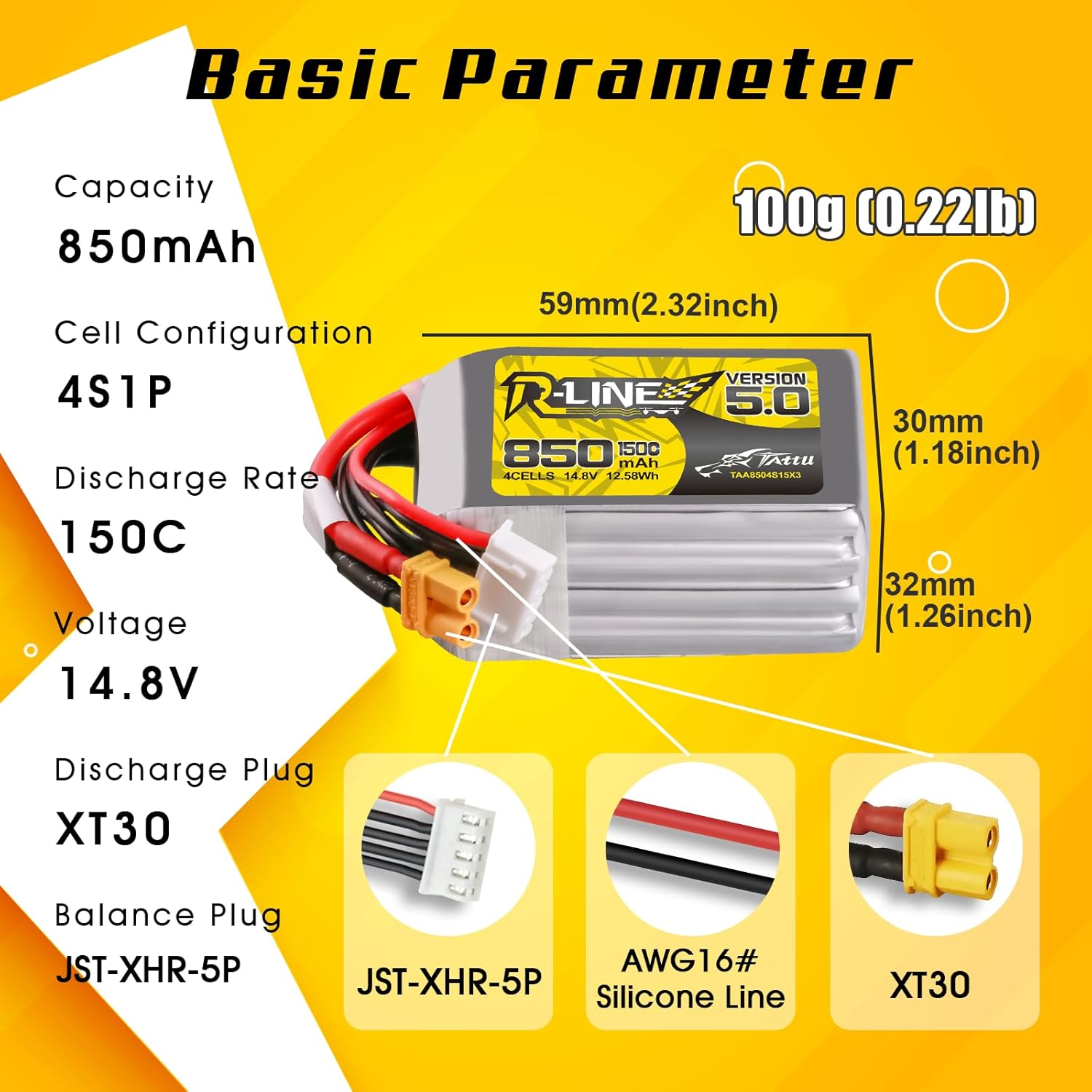 Tattu R-Line 5.0 850 мАч 4S 15 – обзор и цена Lipo Battery 4S